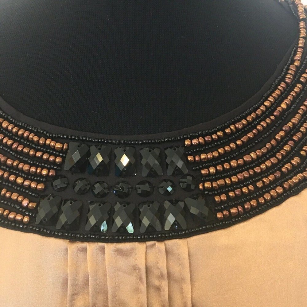 CHICOS 0 Small Tunic Top Heavy Beading At Yoke - Picture 3 of 7